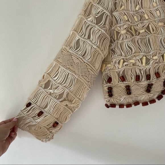 Sandy Starkman Cottagecore macrame vintage jacket medium - Picture 6 of 8